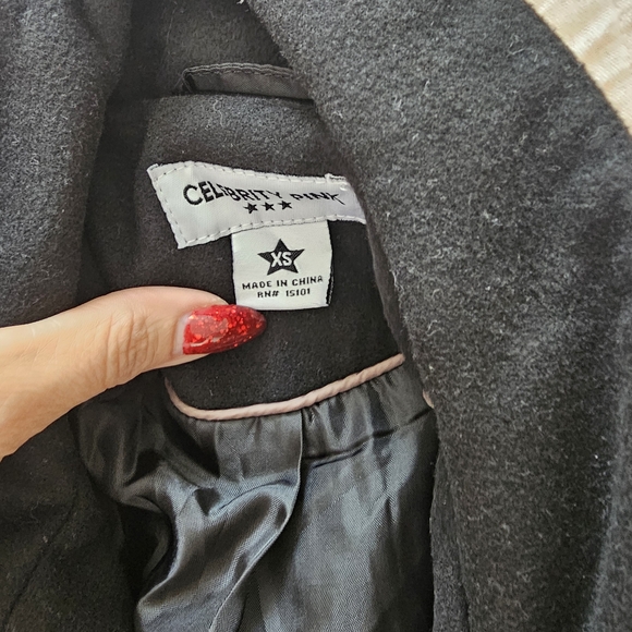 Celebrity Pink Black Pea Coat - Picture 4 of 4